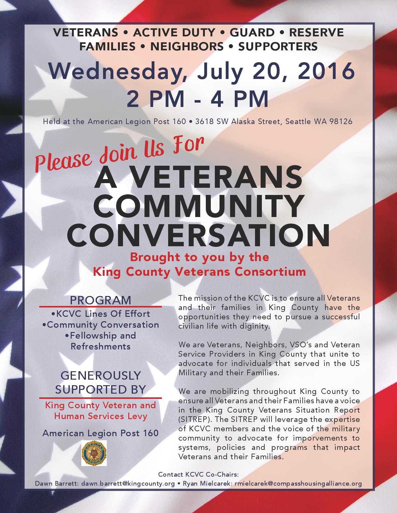 King County Veterans Community Conversation Flyer