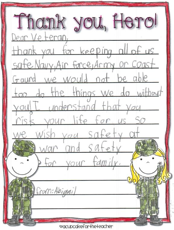 Letter To Veteran Template