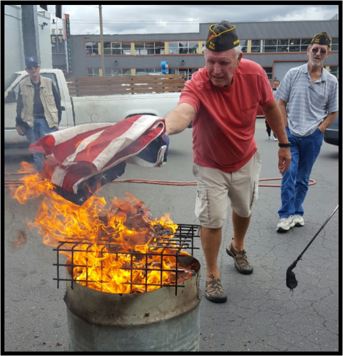 Burning flag